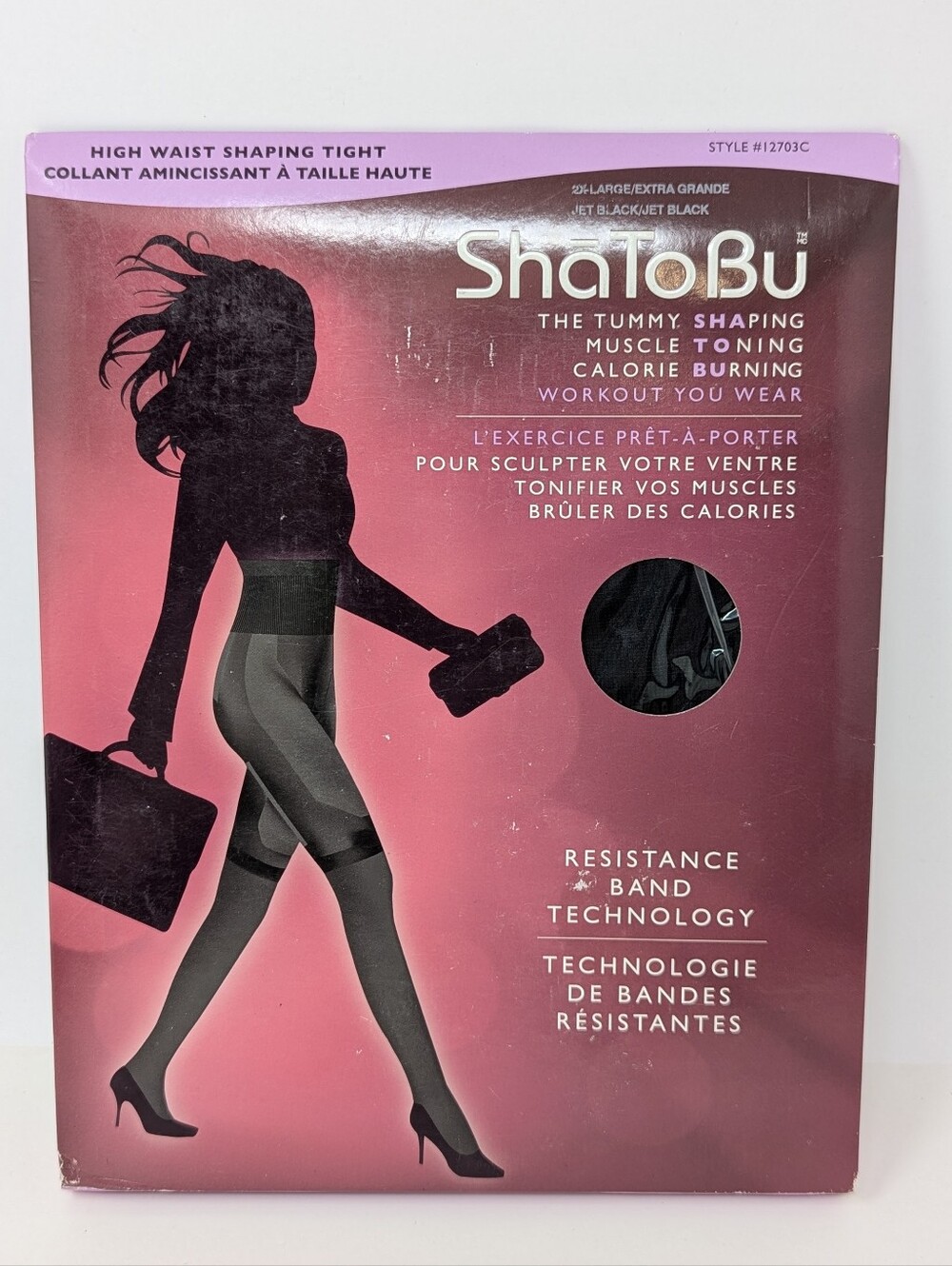ShaToBu High Waist Tummy Shaping Tight 2XL Jet Black C
